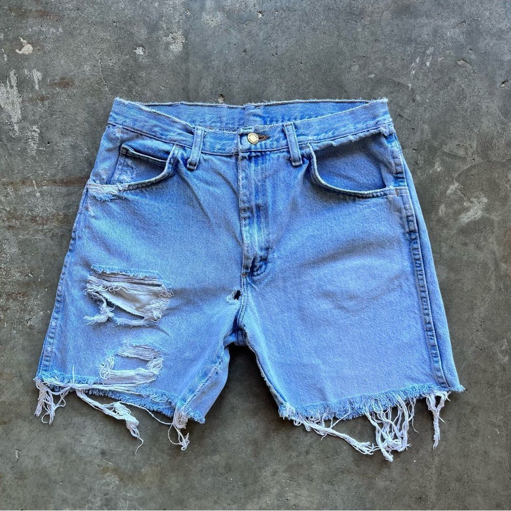 Vintage Distressed Rustler Cut Off Fringe Shorts size 32